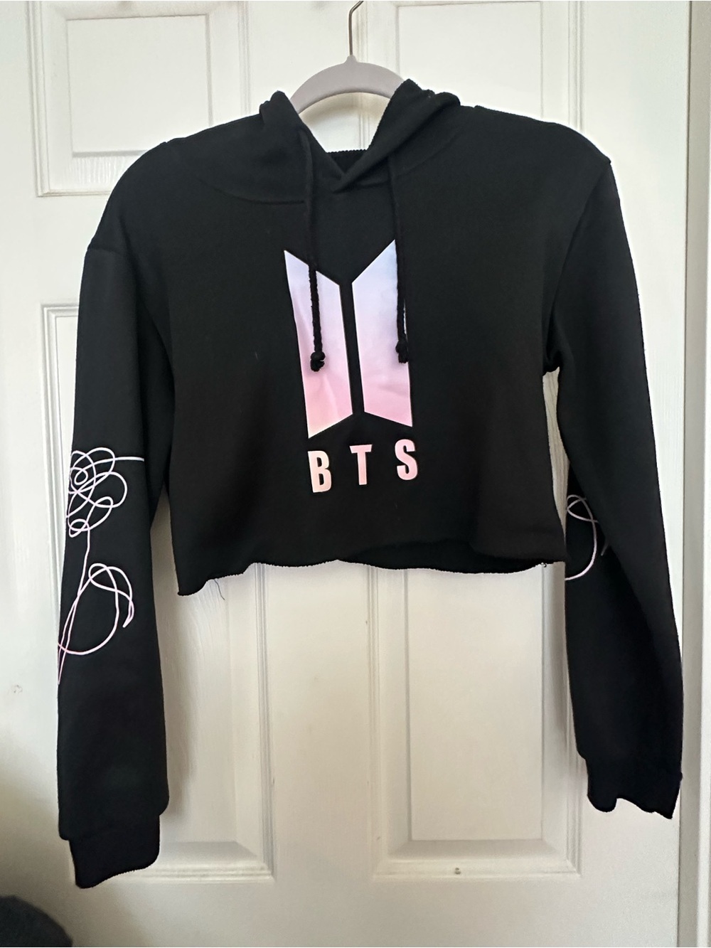 Small BTS Cropped Hoodie w/ Cat Ears